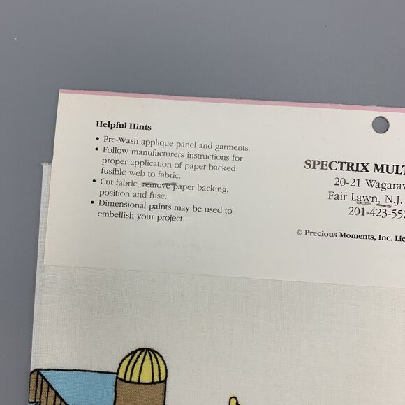 Vtg Precious Moments Sew Free Fabric Applique 514 Goose Girl Spectrix NOS Lamb - Picture 8 of 10